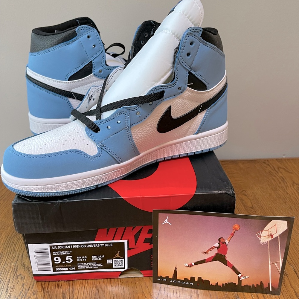 NIB men’s size 9.5 Nike Air Jordan High Univ. blue